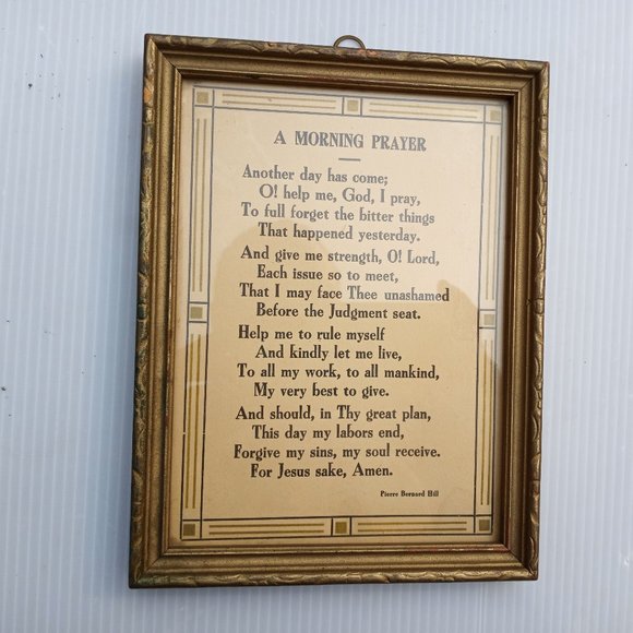 Brown Vintage Inspirational Morning Prayer Sign